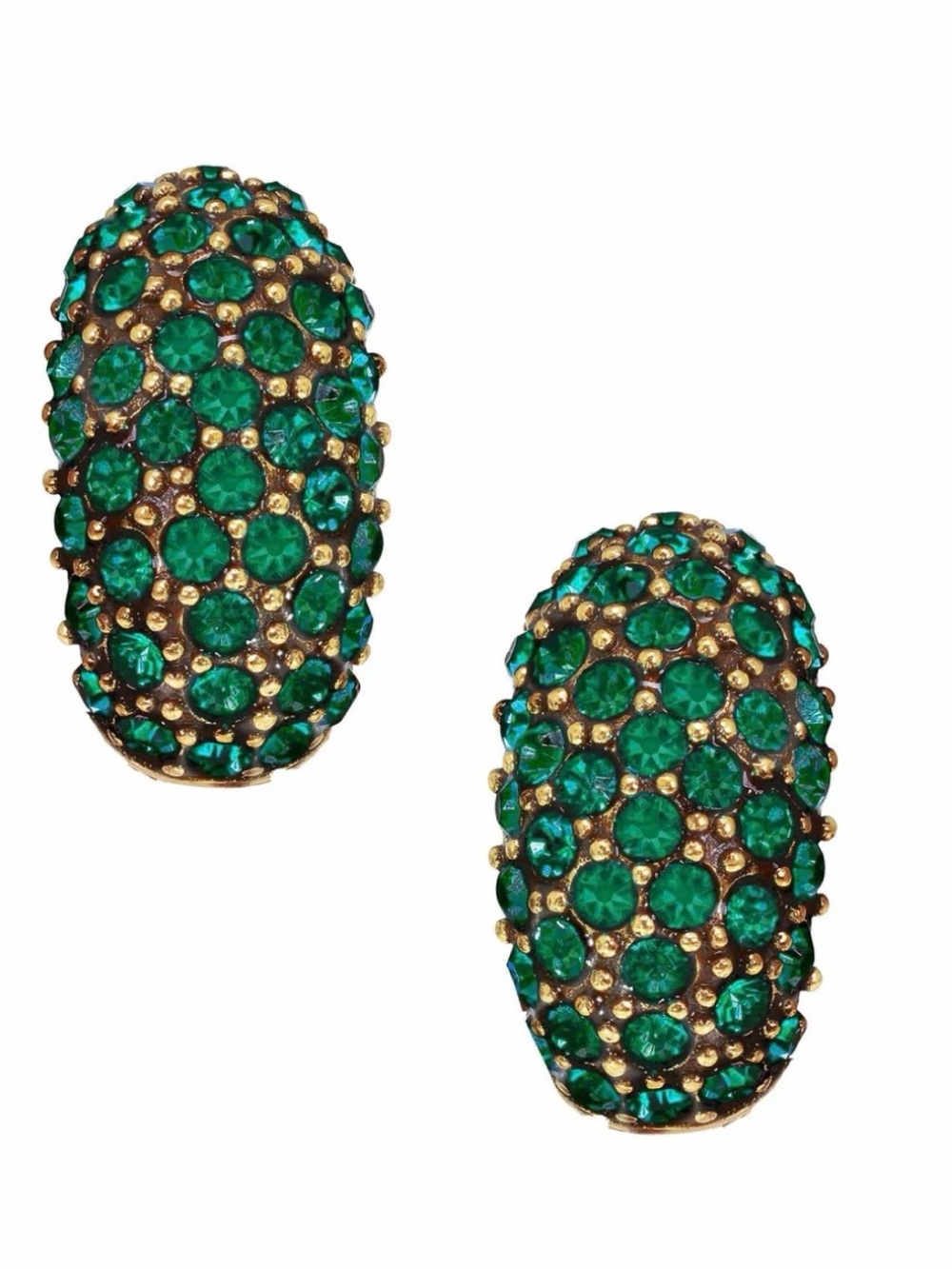 Heidi Daus Emerald Hugs By Heidi Crystal Pavé Dome Clip-On Earrings